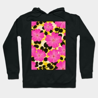 Hot Pink Colour Clash Florals Hoodie